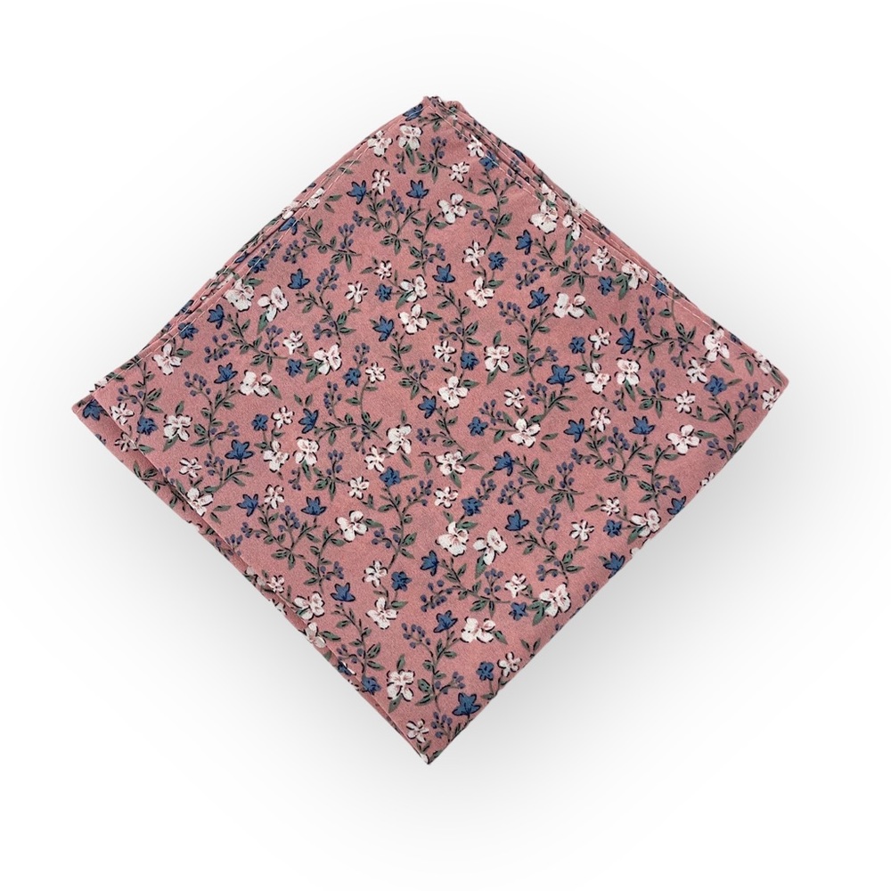 Dusty Rose Pink Floral Pocket Square